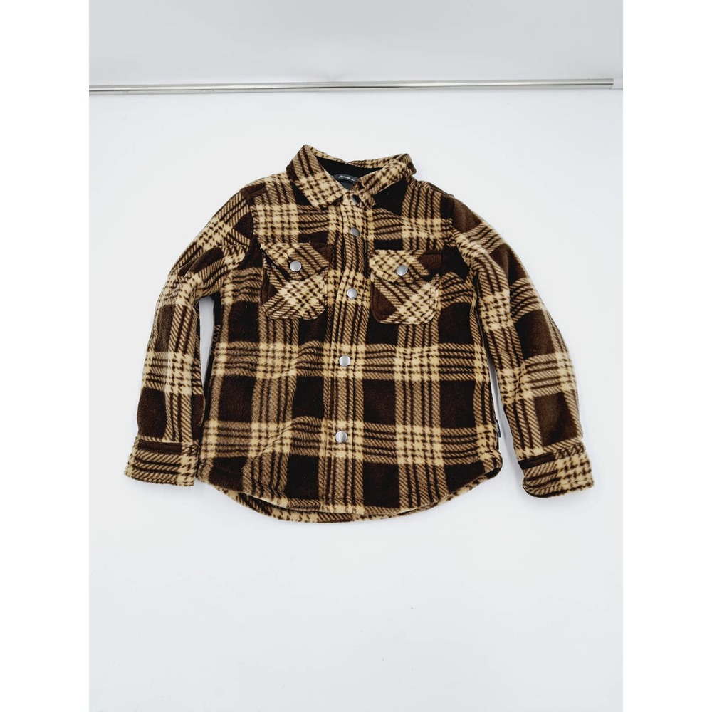 Eddie Bauer 10/12 Fleece Shirt Jacket Shacket Brown Bark
